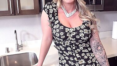 Big Tit Stepmom Takes Care Of Stepson With Sloppy Blowjob