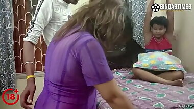 Stepmom fucked by son and father