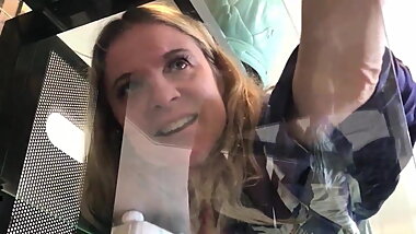 Stepmom gets stuck while sneaking out and fucks stepson to g