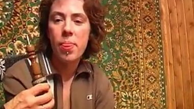 Mom and NOT Her Step Son Smoking and Fucking